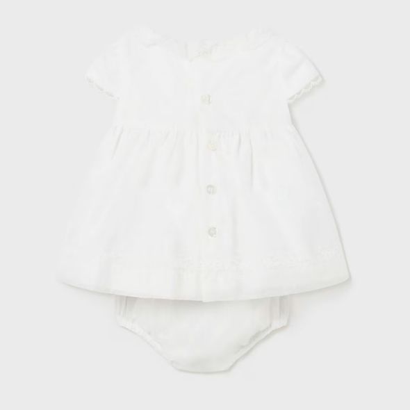 White dress for girl with panties MAYORAL