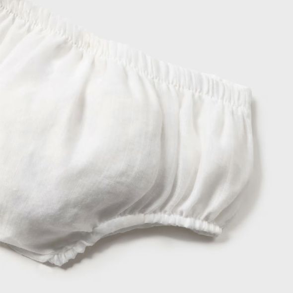 Рокля за момиче в бяло с гащички MAYORAL