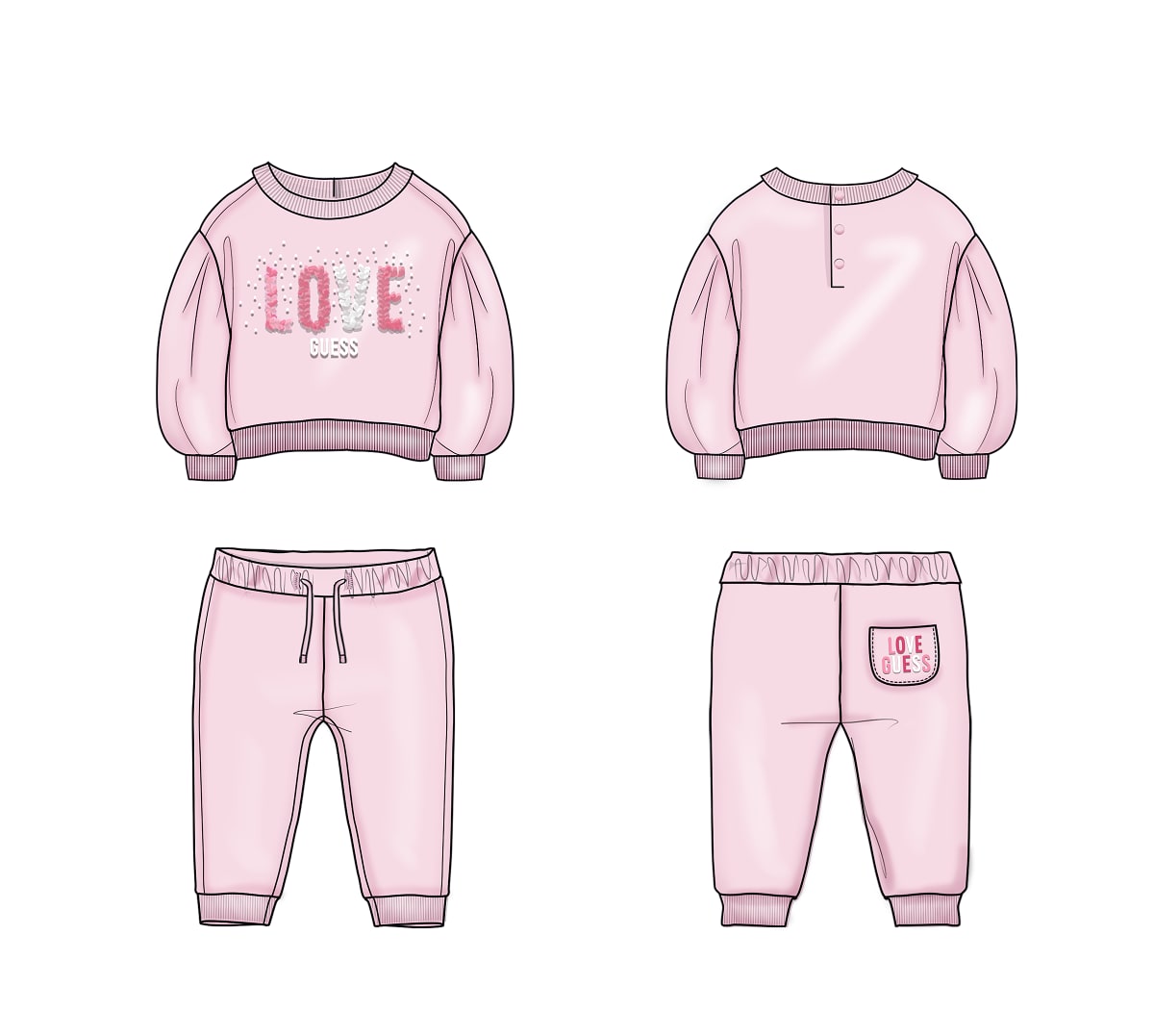 Guess pink girl's set