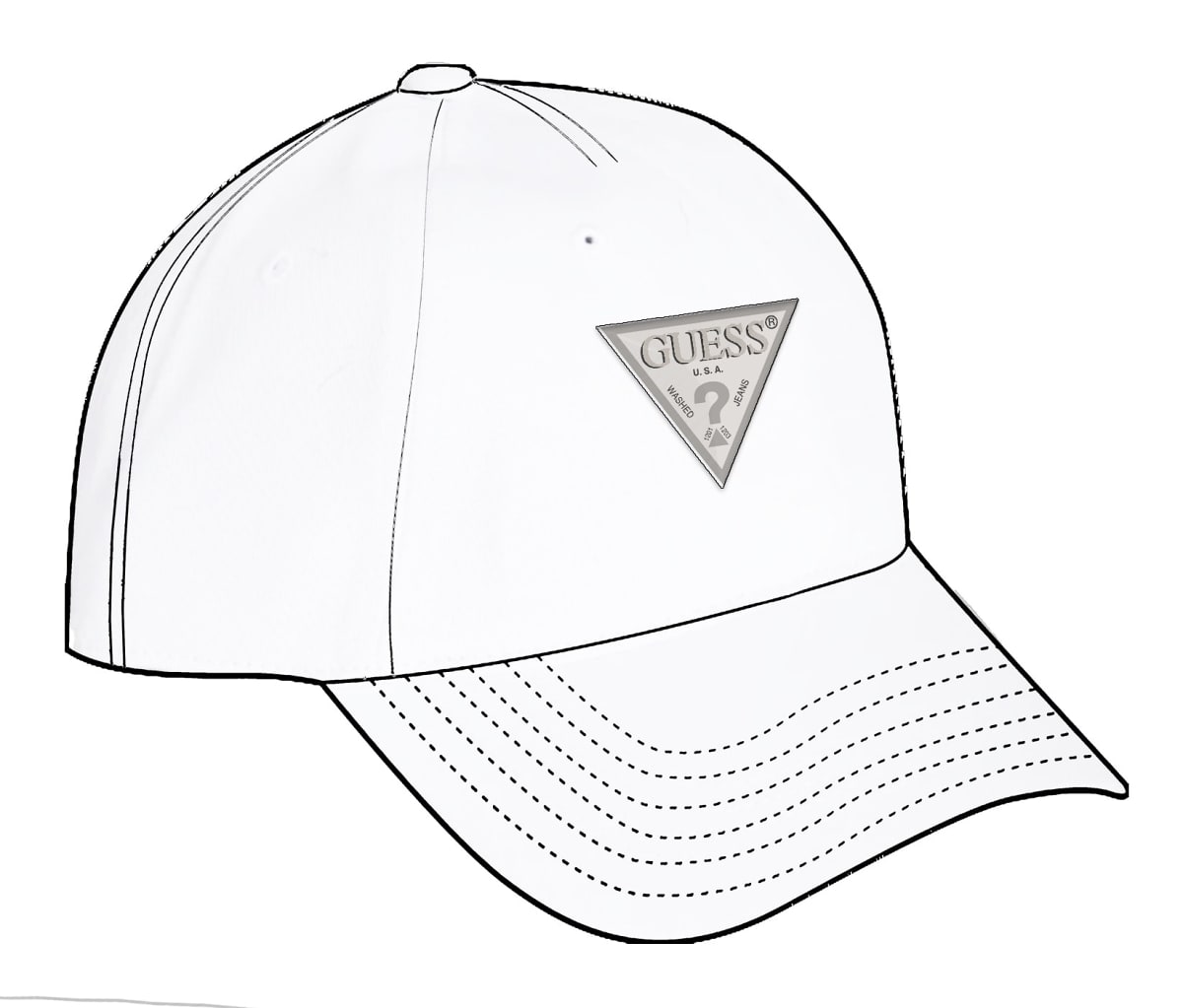 Шапка с козирка в бяло Guess