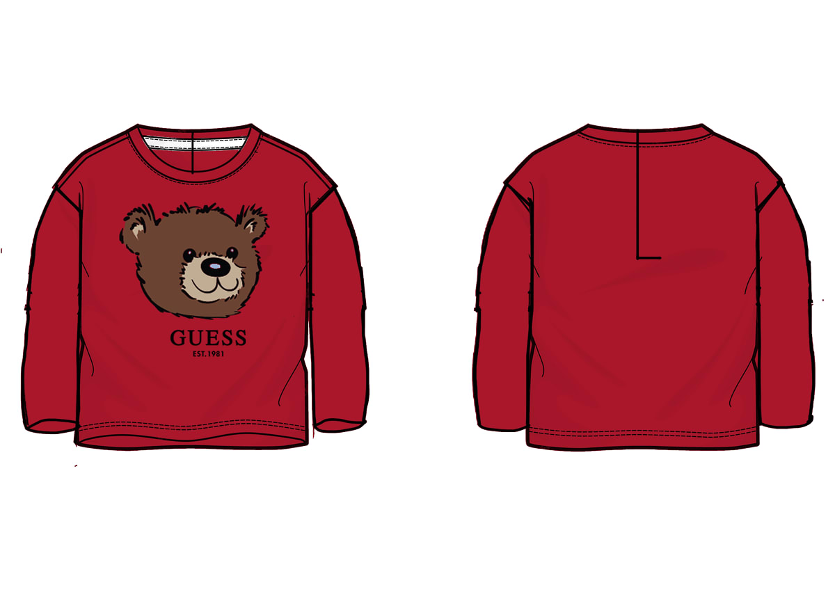 Блуза за момче в червено Guess