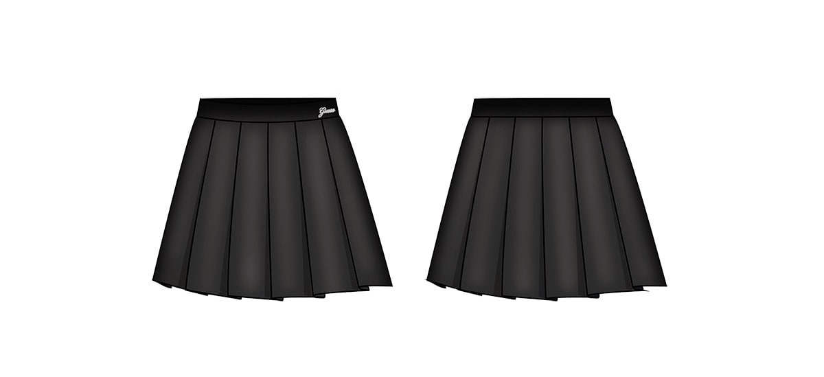 Pleated skirt in black Guess