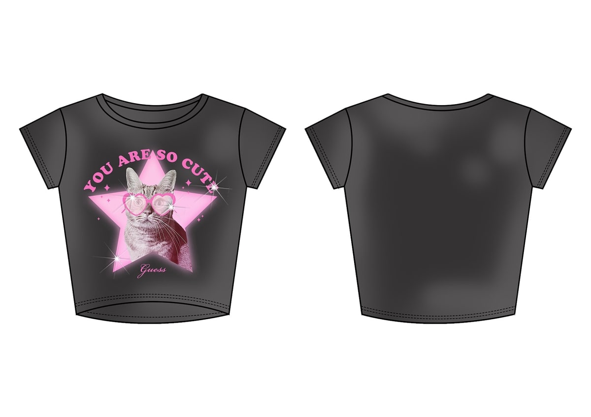 Тениска за момиче в черно Guess