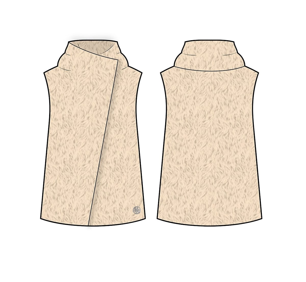 Fluffy vest for girl Guess