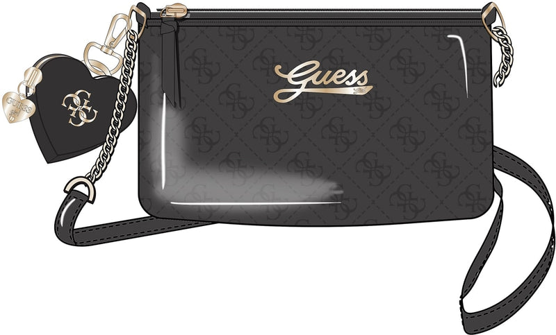 Мини чанта през рамо за момиче Guess в черно