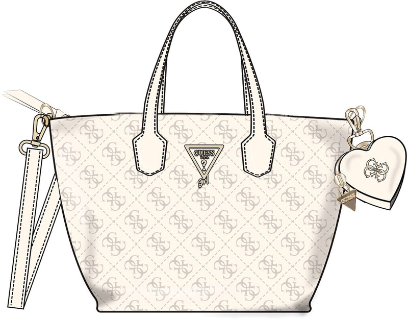 Голяма пазарска чанта за момиче Guess в кремаво