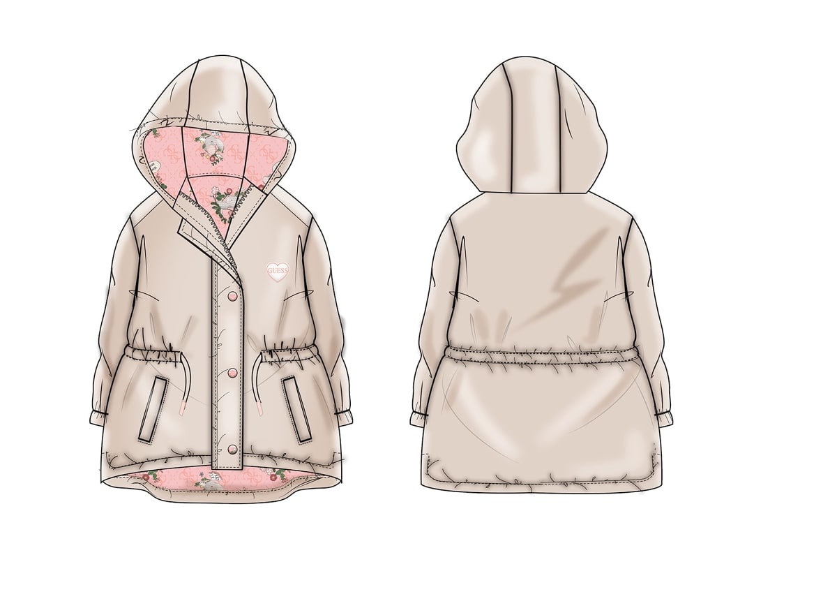 Children's jacket for girls with removable vest Guess