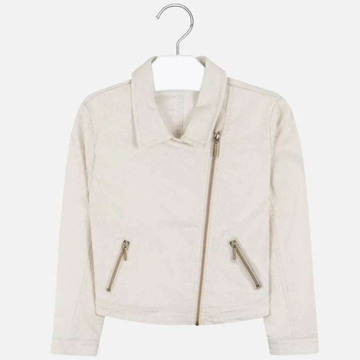 Denim jacket for girls in white MAYORAL