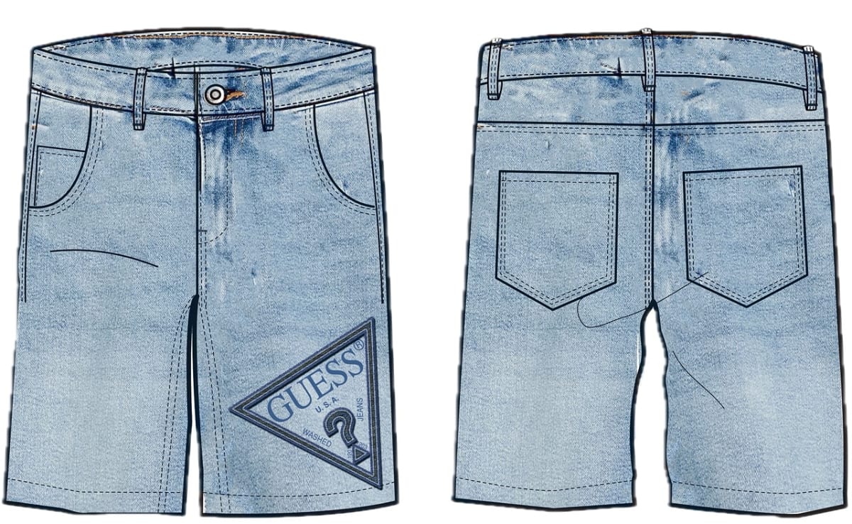 Къси дънкови пантлонки за момче GUESS