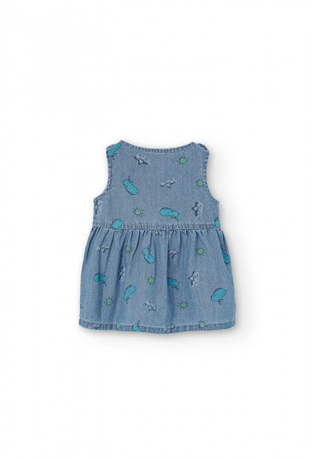 Denim dress with panties for baby Boboli