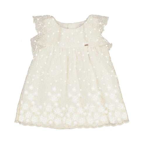 Рокля за момиче в бяло MAYORAL