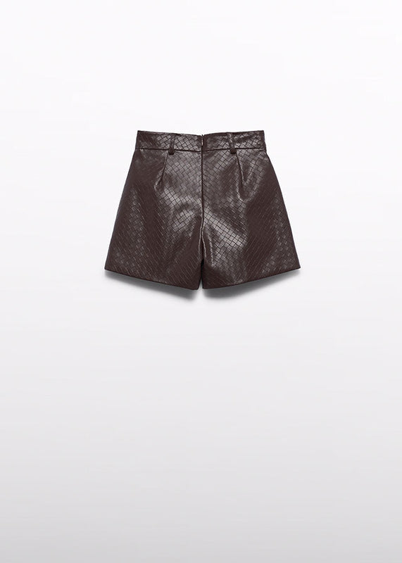 Плетени бермуди за момиче ABEL & LULA, цвят трюфел