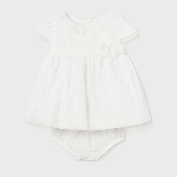 White dress for girl with panties MAYORAL