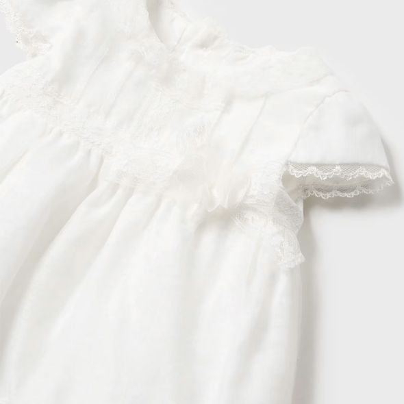 Рокля за момиче в бяло с гащички MAYORAL