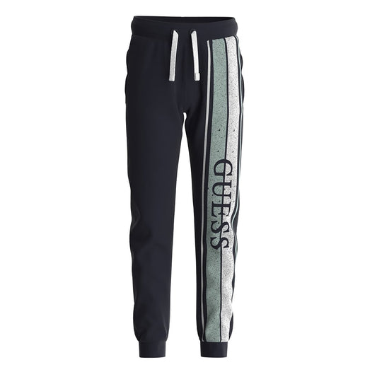 Спортен панталон за момче в зелено с контрастен надпис Guess