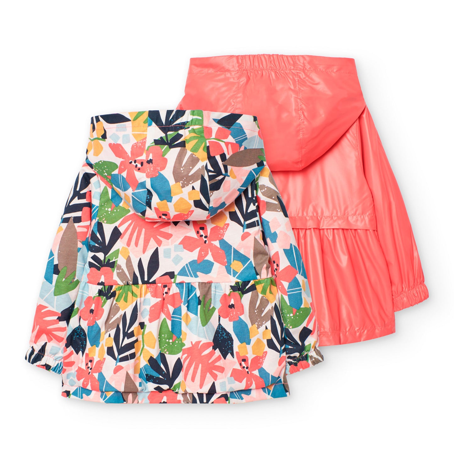 Двулицево яке с качулка и разкроена долна част за момиче Boboli