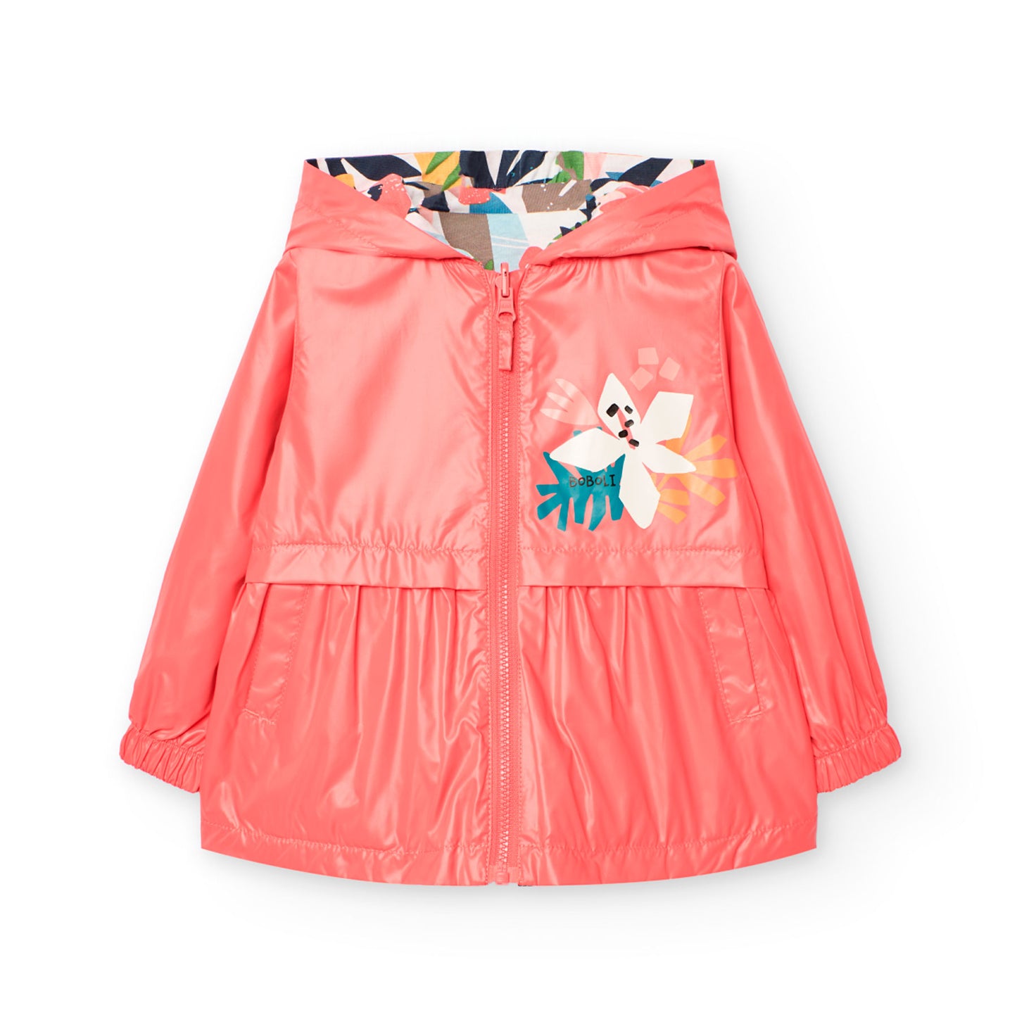 Двулицево яке с качулка и разкроена долна част за момиче Boboli
