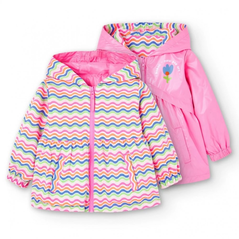 Transitional jacket for girls with two faces BOBOLI