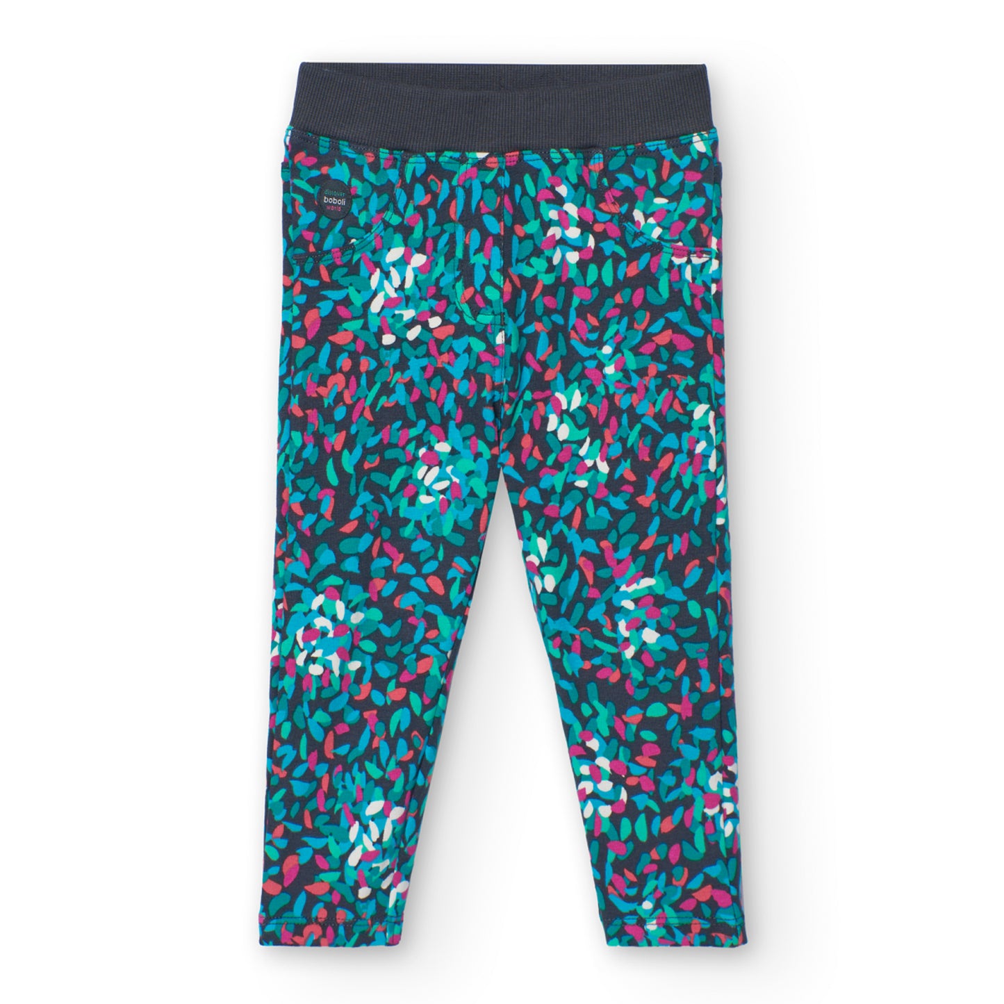 Elastic trousers with petal pattern BOBOLI