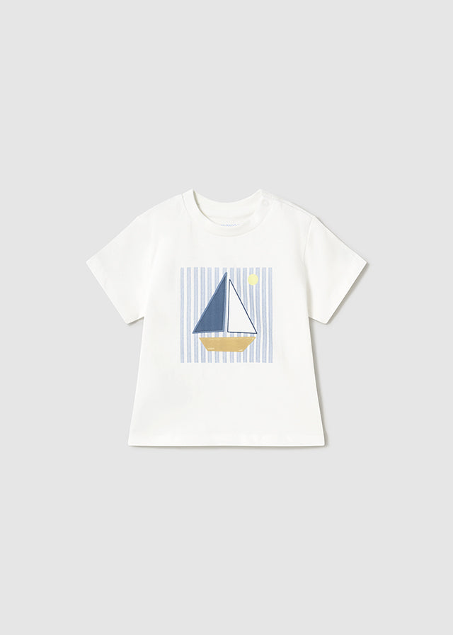 Комплект анцуг и тениска с платноходка за бебе