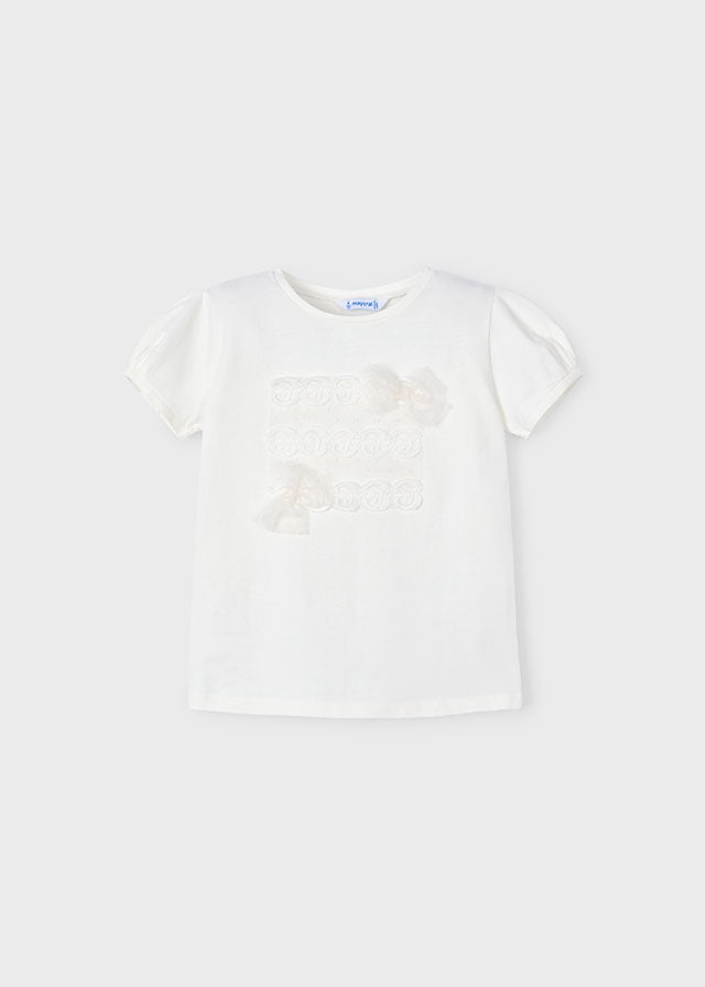 T-shirt for girl in white MAYORAL