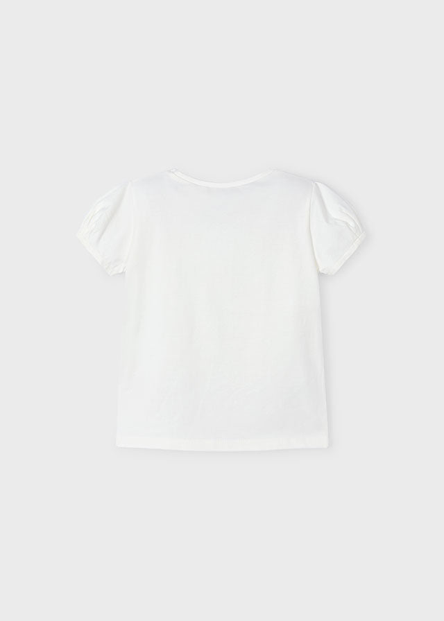 T-shirt for girl in white MAYORAL