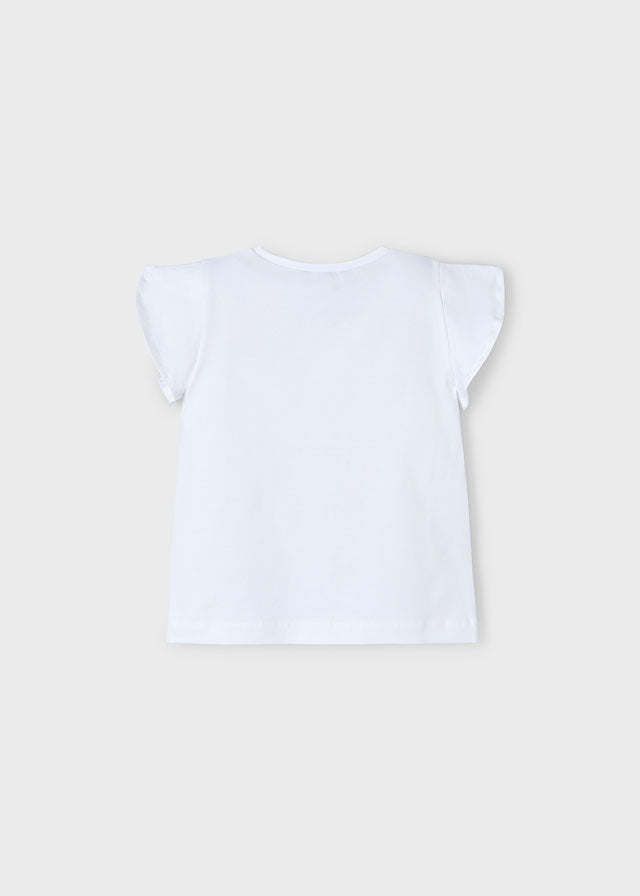 T-shirt for girl in white MAYORAL