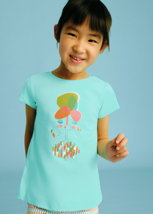 Тениска с щампа за момиче Mayoral