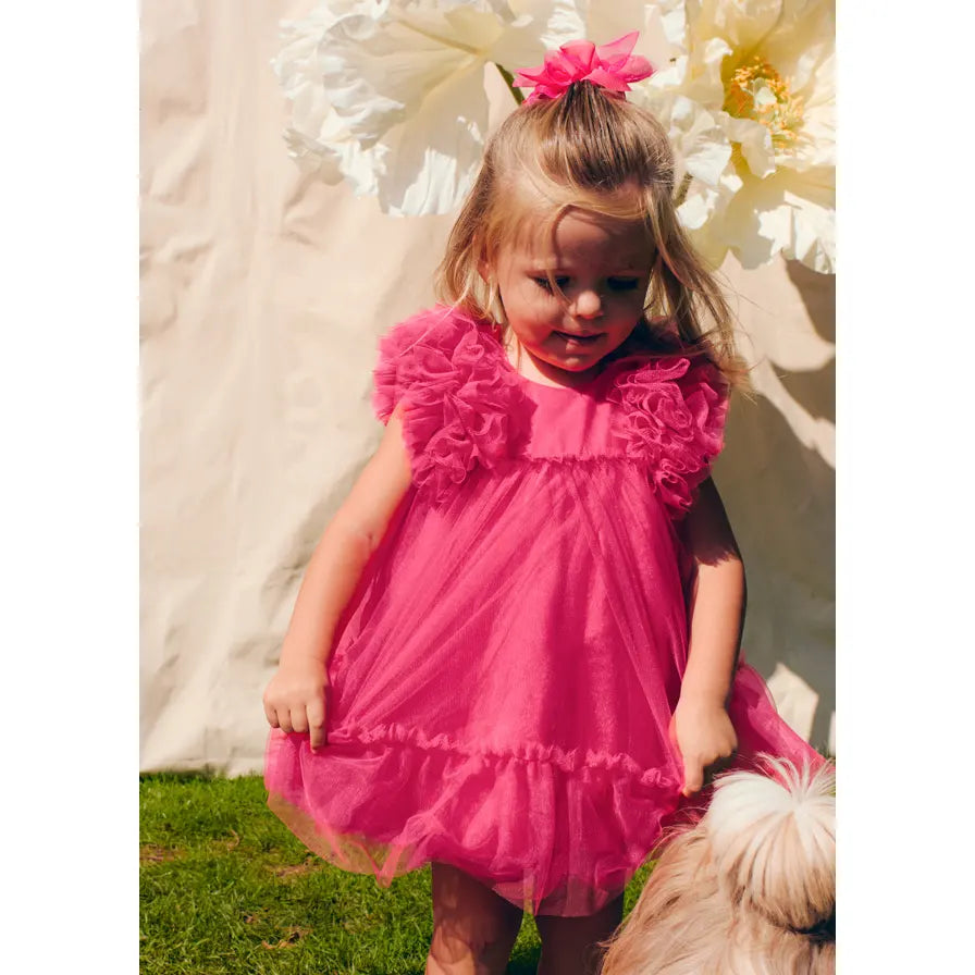 Tulle dress for girl in cyclamen Abel &amp; Lula