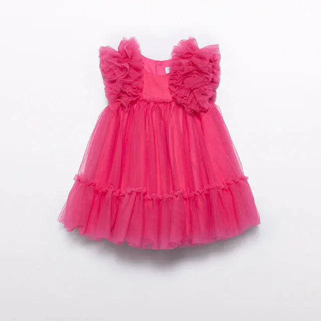 Tulle dress for girl in cyclamen Abel &amp; Lula