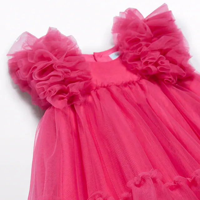 Tulle dress for girl in cyclamen Abel &amp; Lula