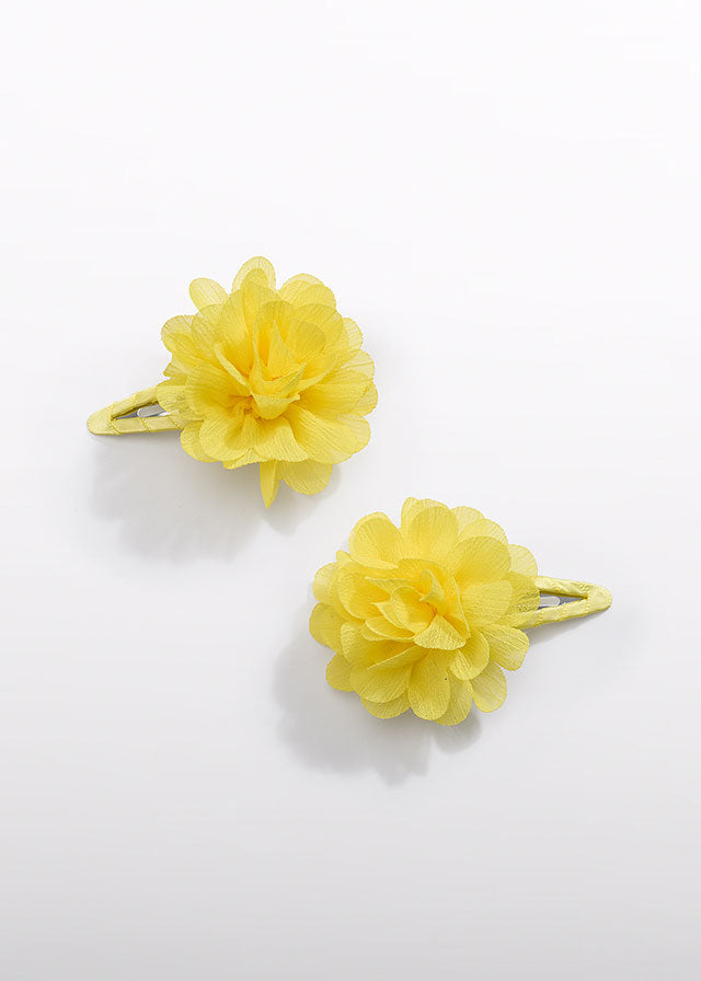 Set of two hair clips in yellow Abel &amp; Lula