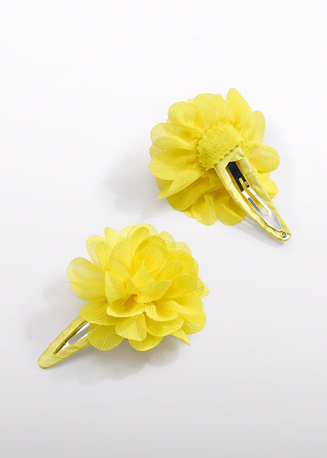 Set of two hair clips in yellow Abel &amp; Lula