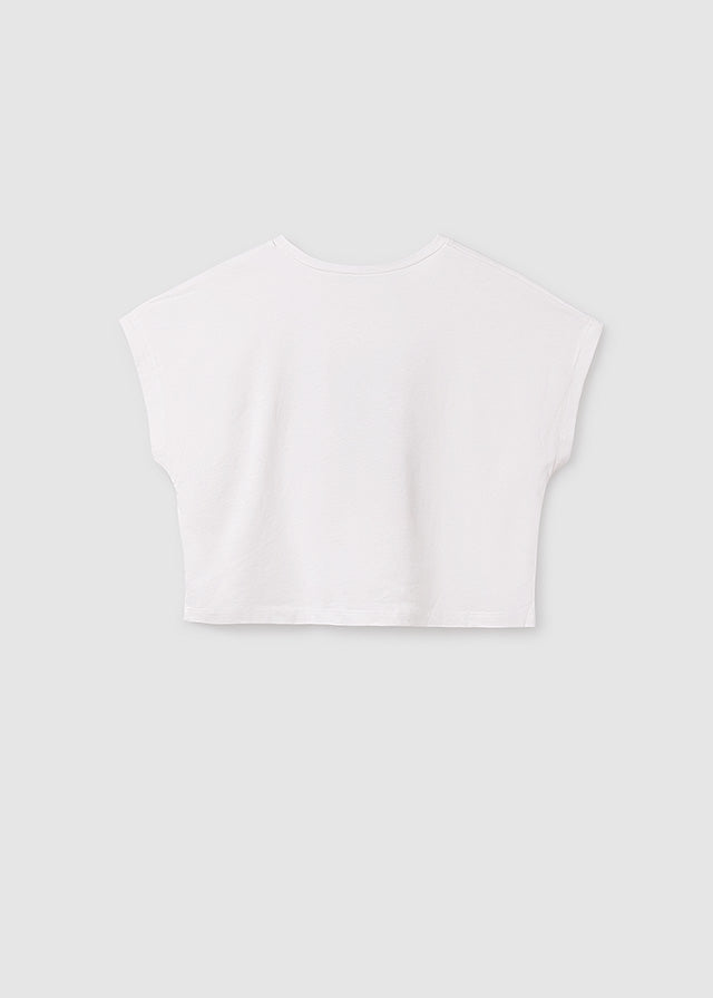 T-shirt for girl in white MAYORAL