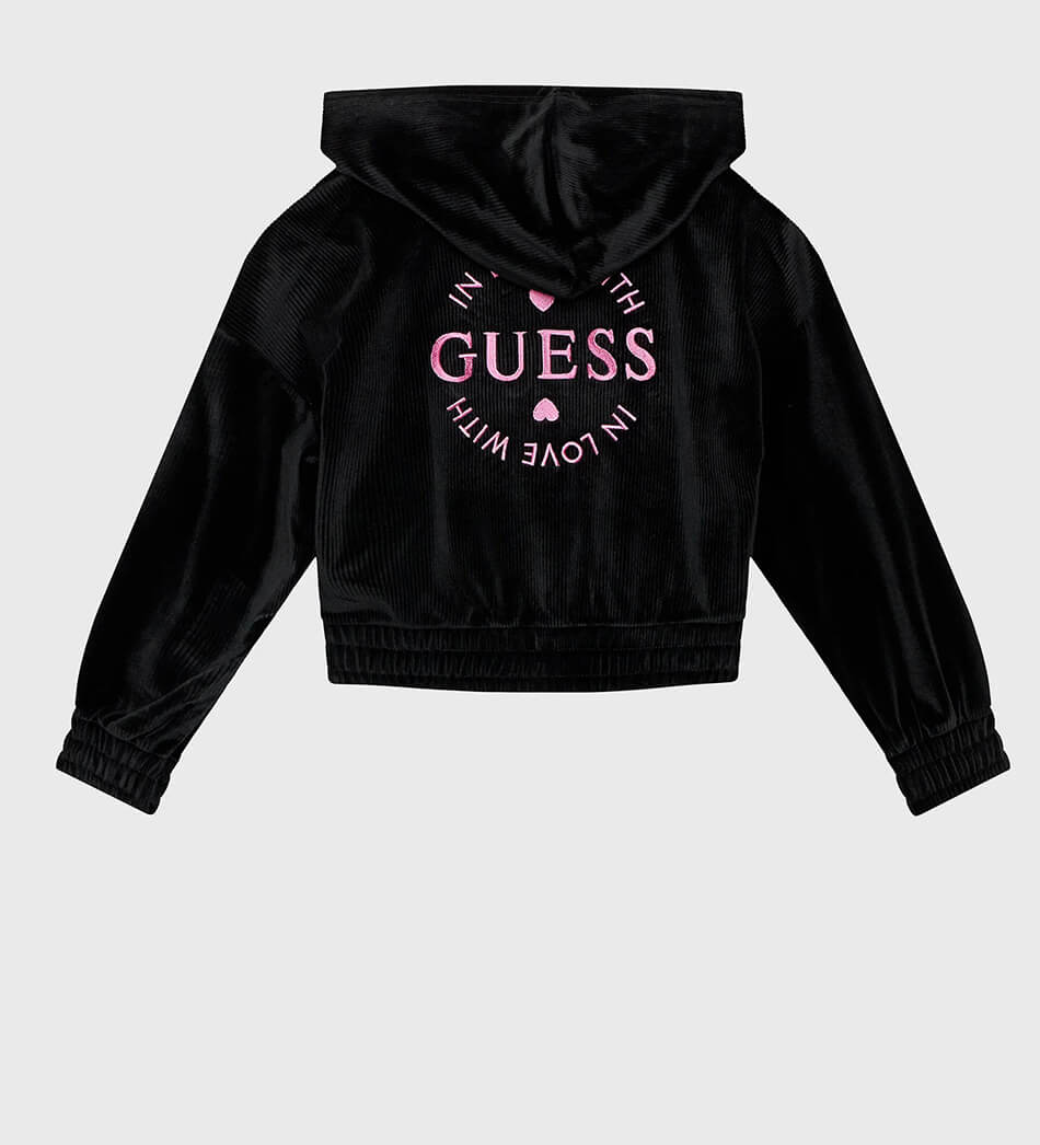Guess girls' plush top in black