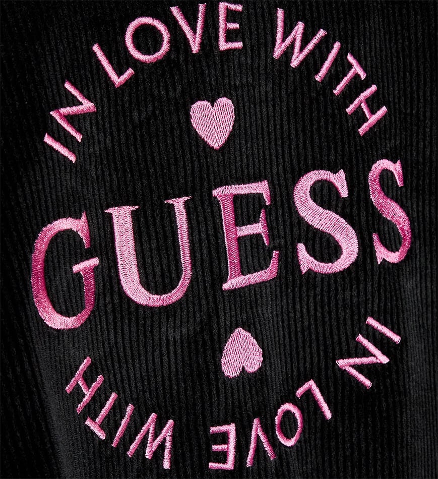 Guess girls' plush top in black