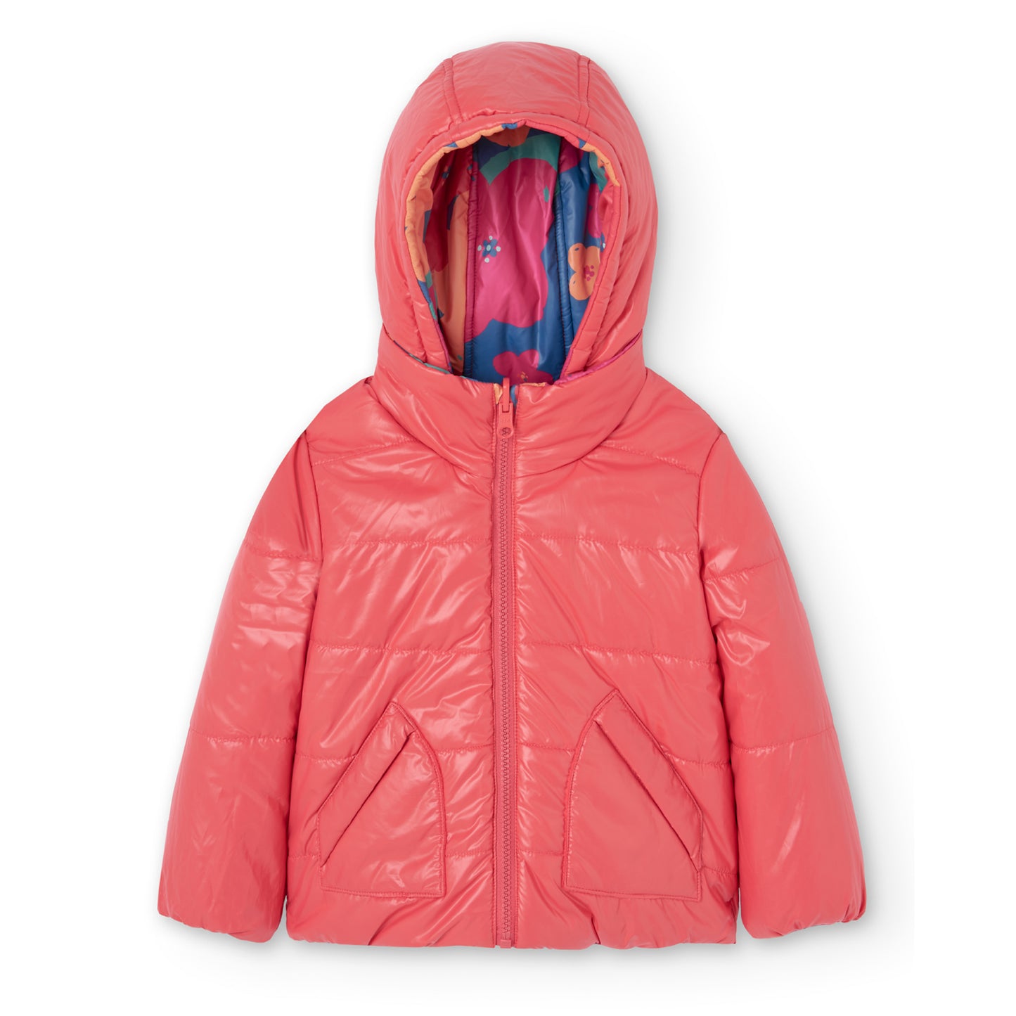 Двулицево яке за момиче с цветя BOBOLI