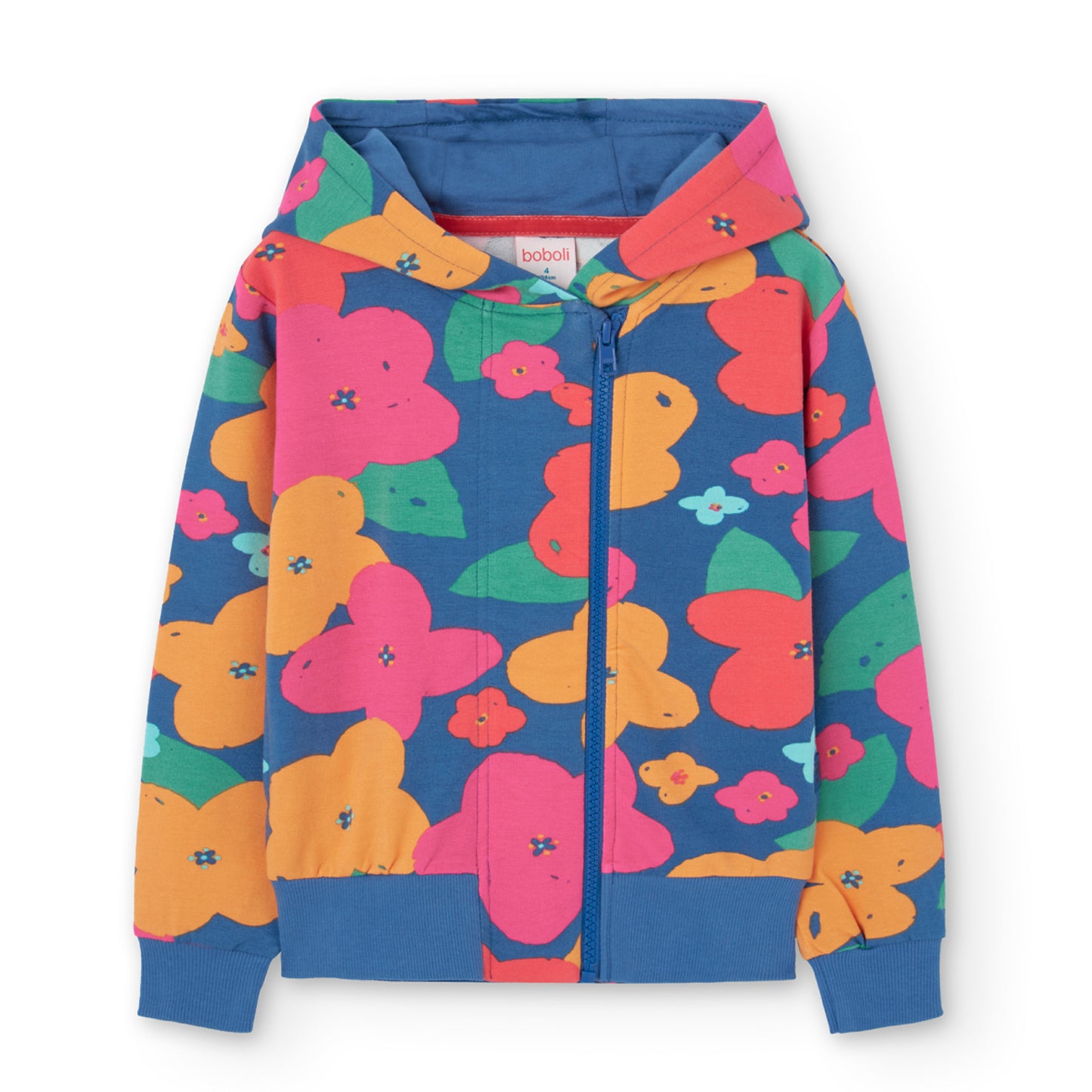 BOBOLI floral side zip sweatshirt