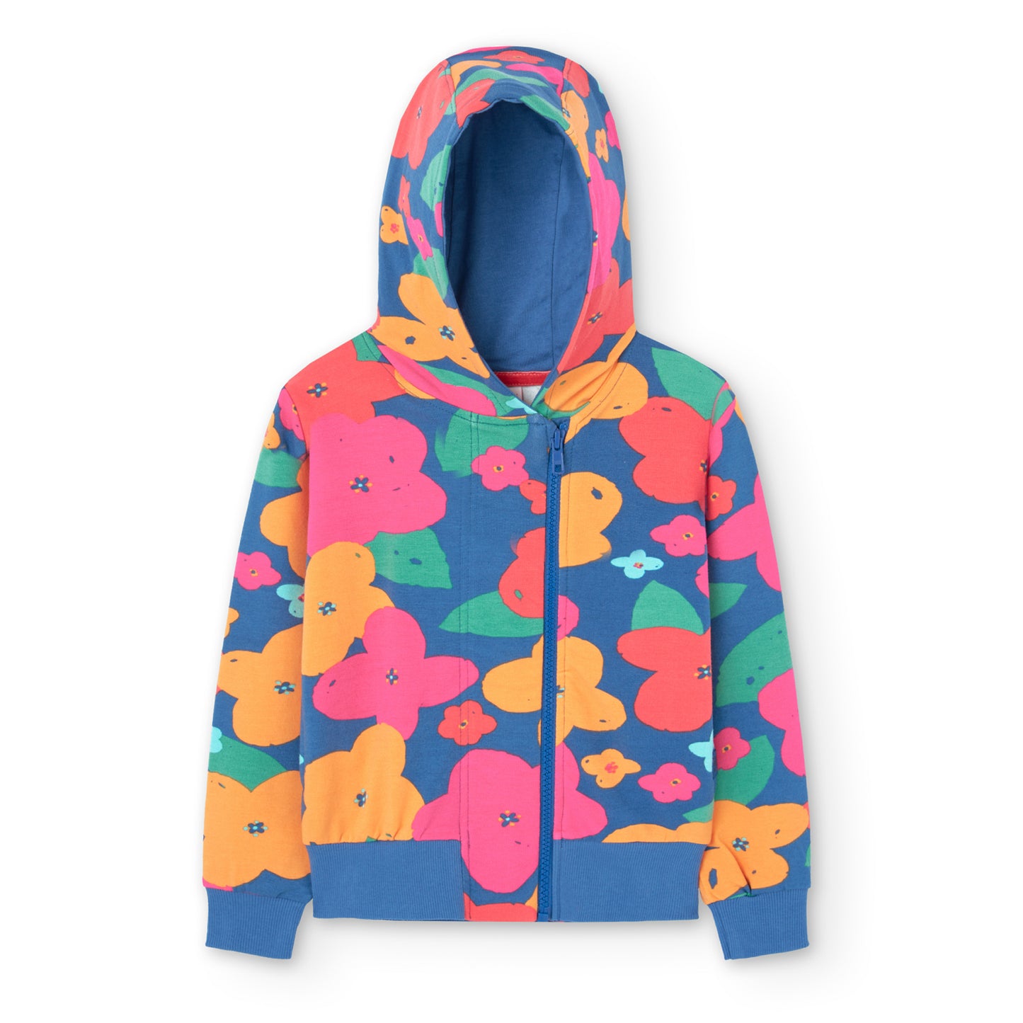 BOBOLI floral side zip sweatshirt