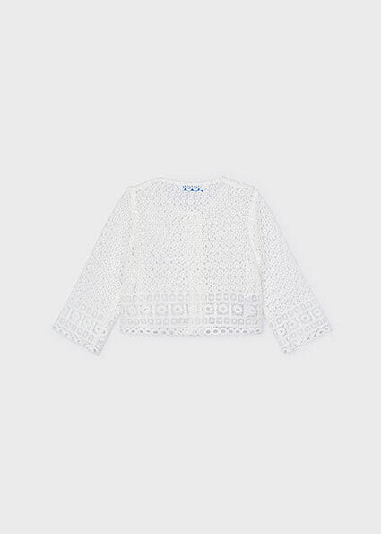 Cardigan for girl in white MAYORAL