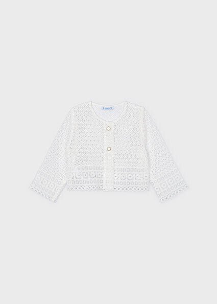 Cardigan for girl in white MAYORAL