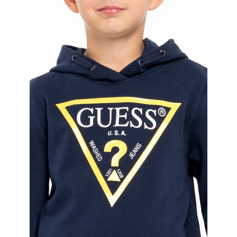 Плътна блуза за момче в сиво Guess