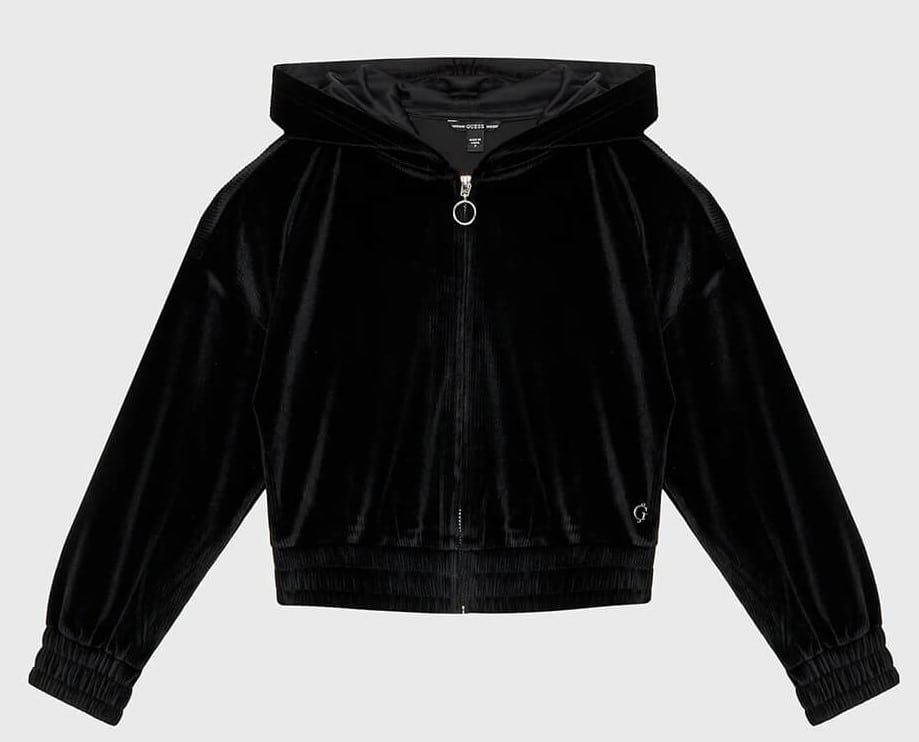 Guess girls' plush top in black