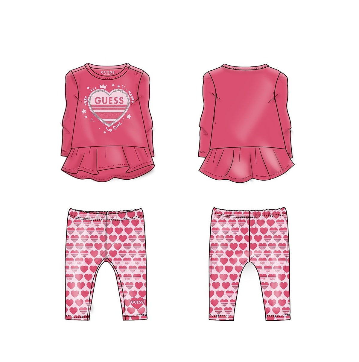 Guess pink girl's set