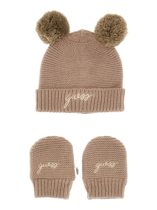 Guess baby hat and gloves set