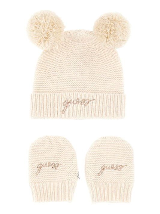 Комплект шапка и ръкавици за бебе Guess