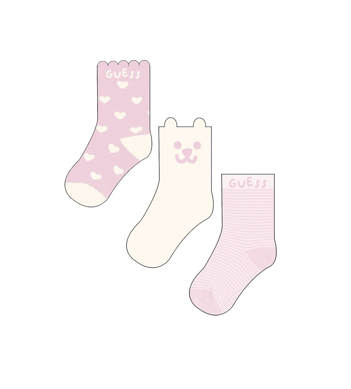 Чорапи за бебе момиче в бледо розов цвят Guess