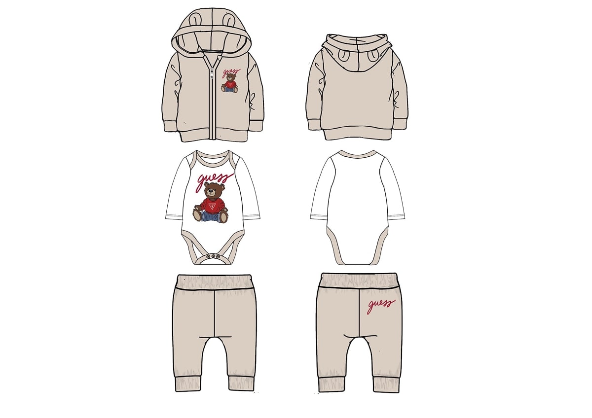 Guess three-piece baby set