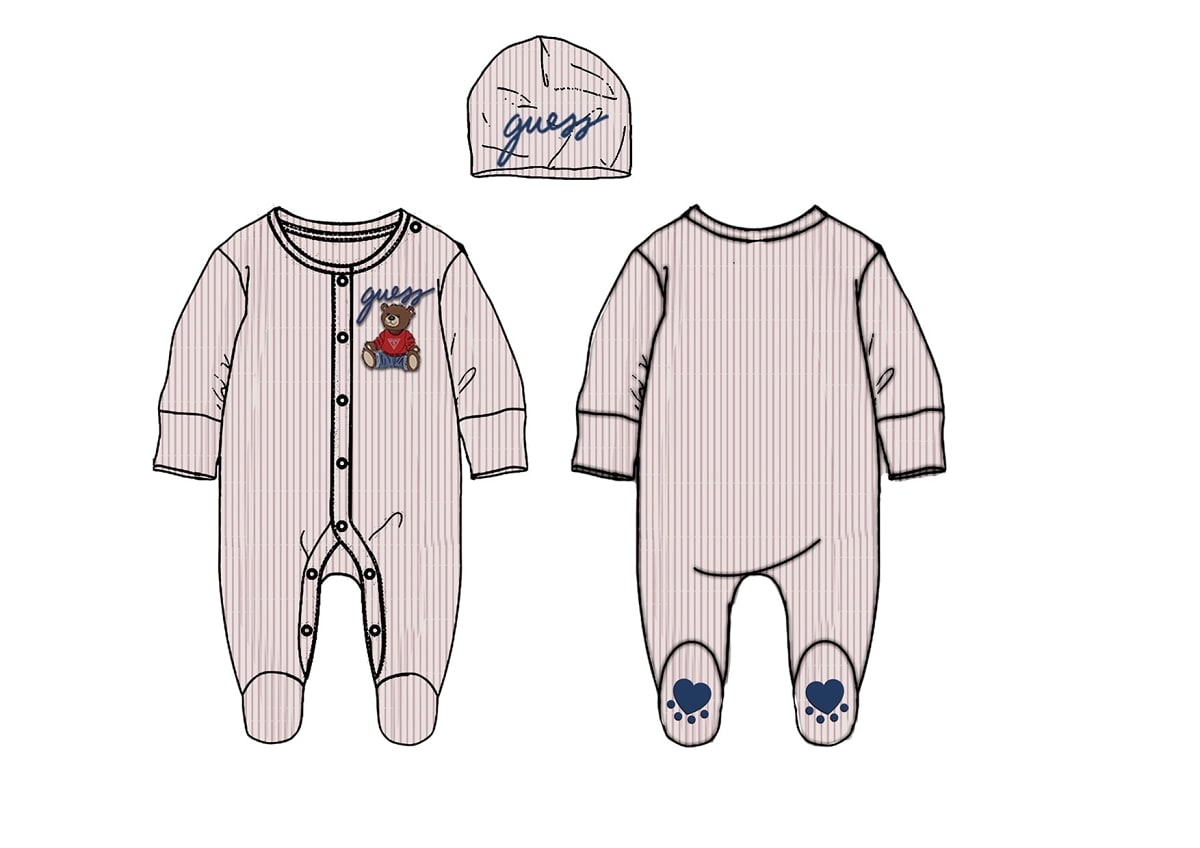 Baby jumpsuit and hat Guess