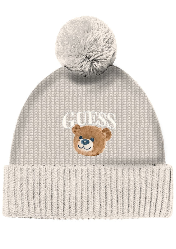 Шапка мече за бебе Guess в кремаво